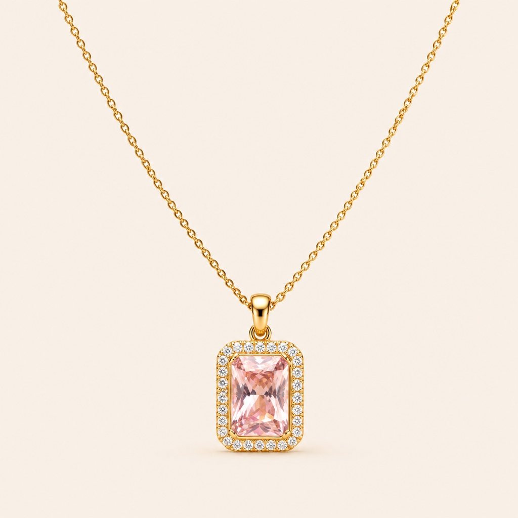 Rose Crystal Pendant Necklace