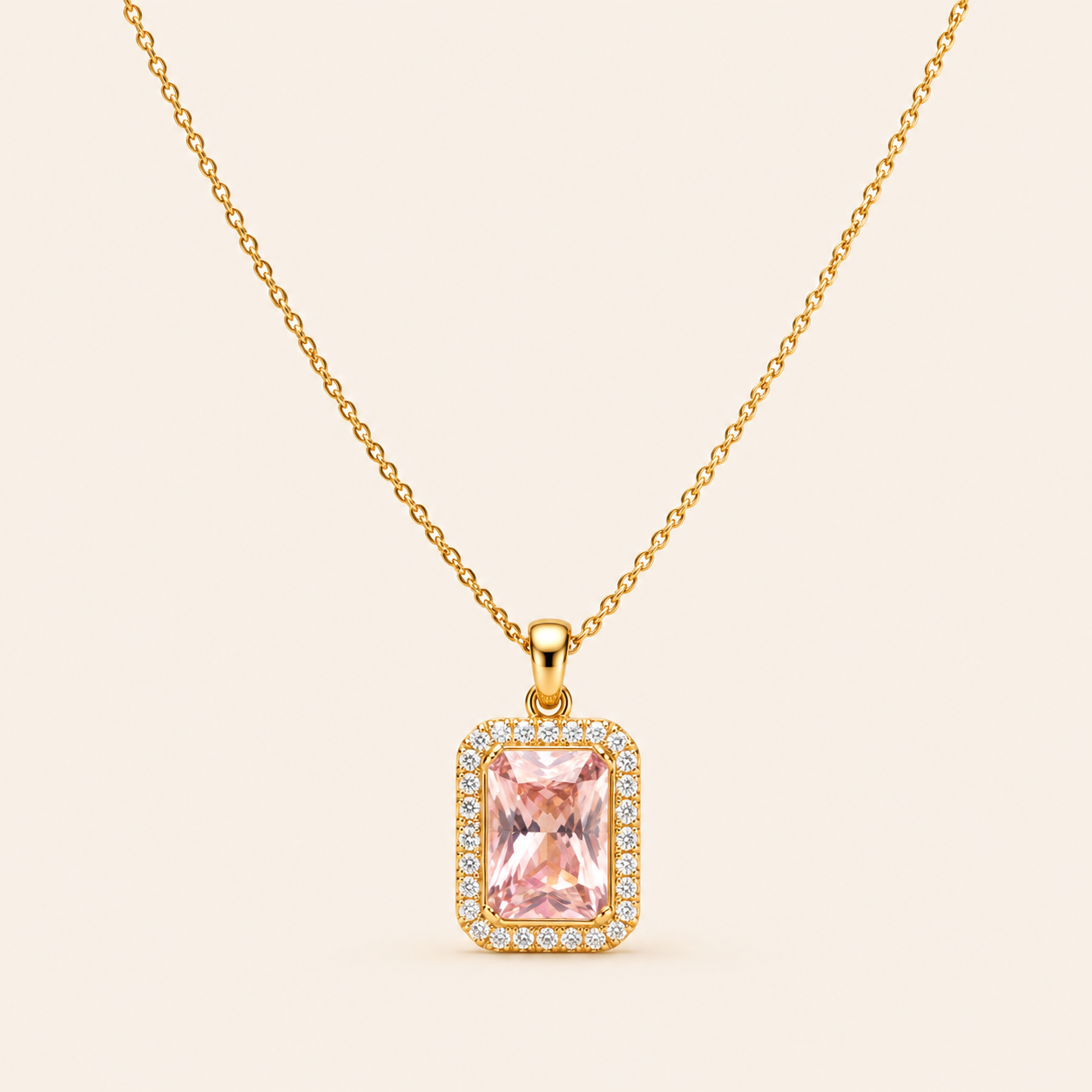 Rose Crystal Pendant Necklace