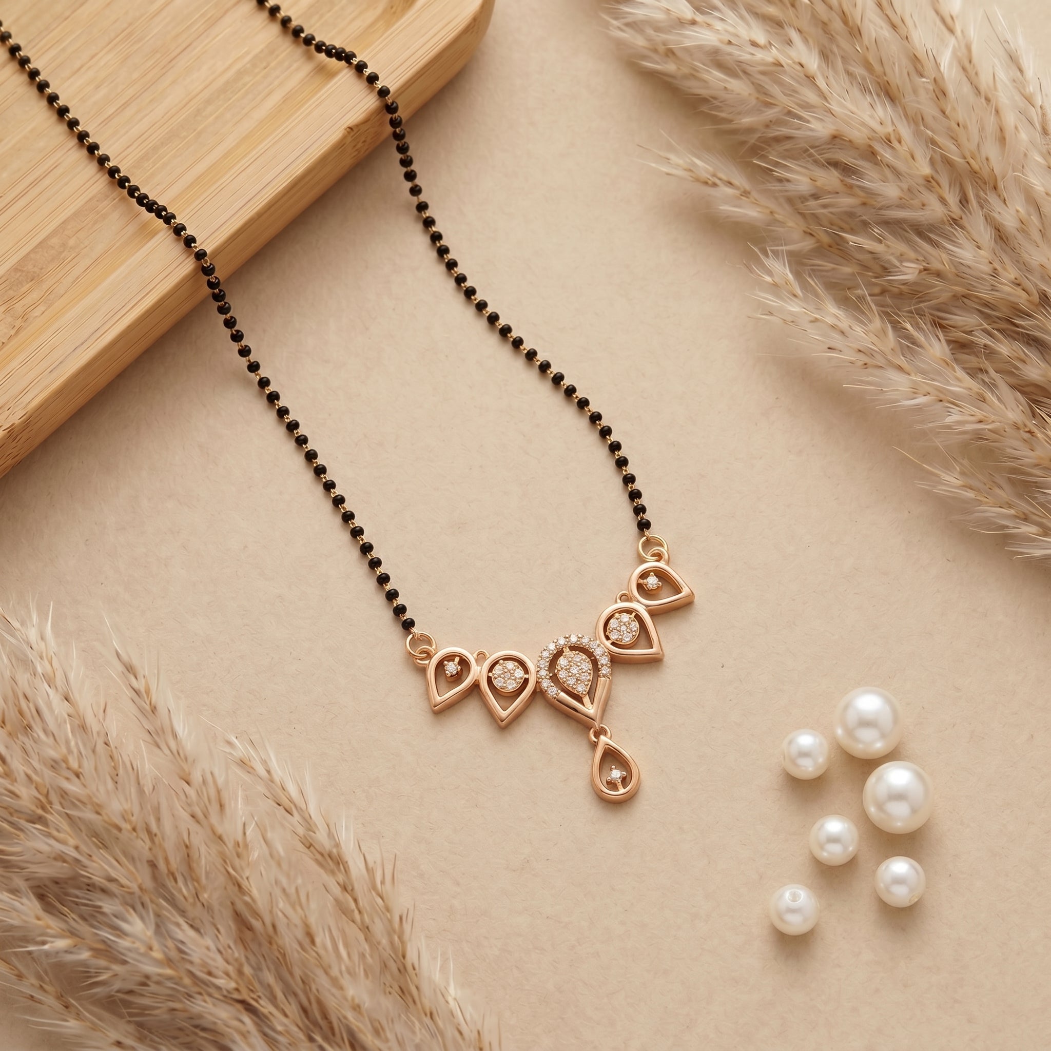 Rose Teardrop Elegance Mangalsutra  - GM-54
